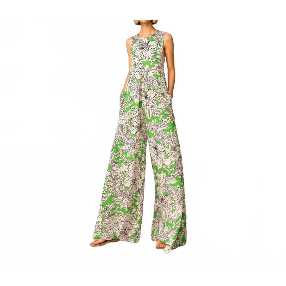 NEW MAISON ZOULIAS shirley jumpsuit in green floral